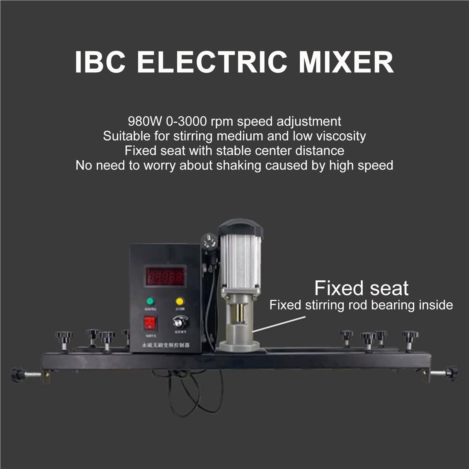 Agitatore IBC da 220 V, miscelatore elettrico for serbatoio da 980 W, agitatore for vernice commerciale con gancio di supporto, attrezzatura for la miscelazione della vernice(B)