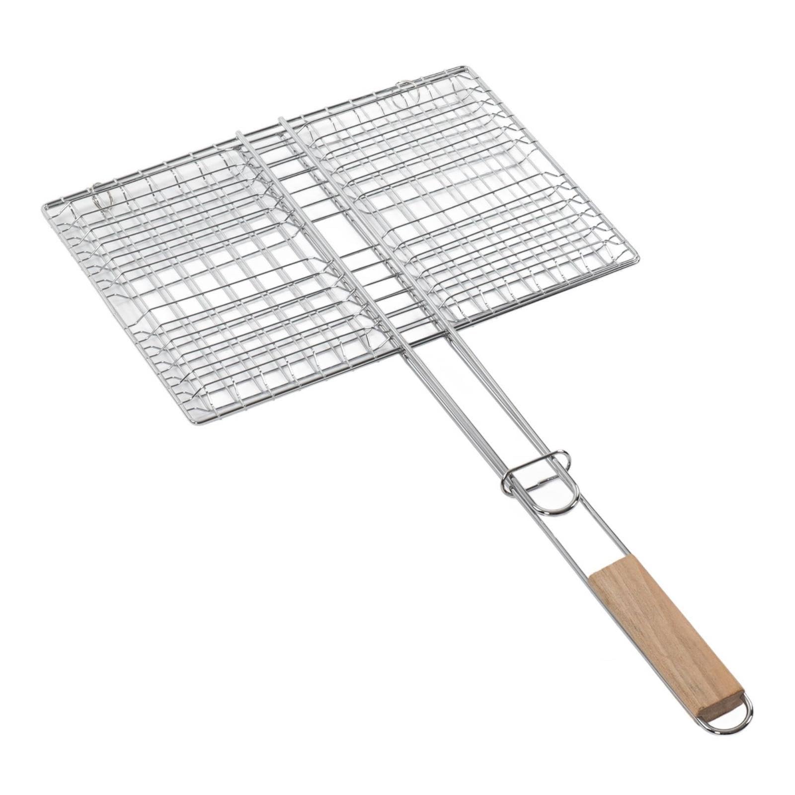 Grill Basket with Wooden Handle | Stainless Steel, Easy-Grip, Wire Mesh Grilling Basket, for Backyard Barbecue-image-24