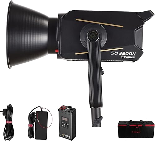IFOOTAGE Luz de video SL 320DN, luz LED COB de 320 W para estudio, como la luz del día, 8 efectos de iluminación, CRI 98, TLCI 99,56000Lux @1M,