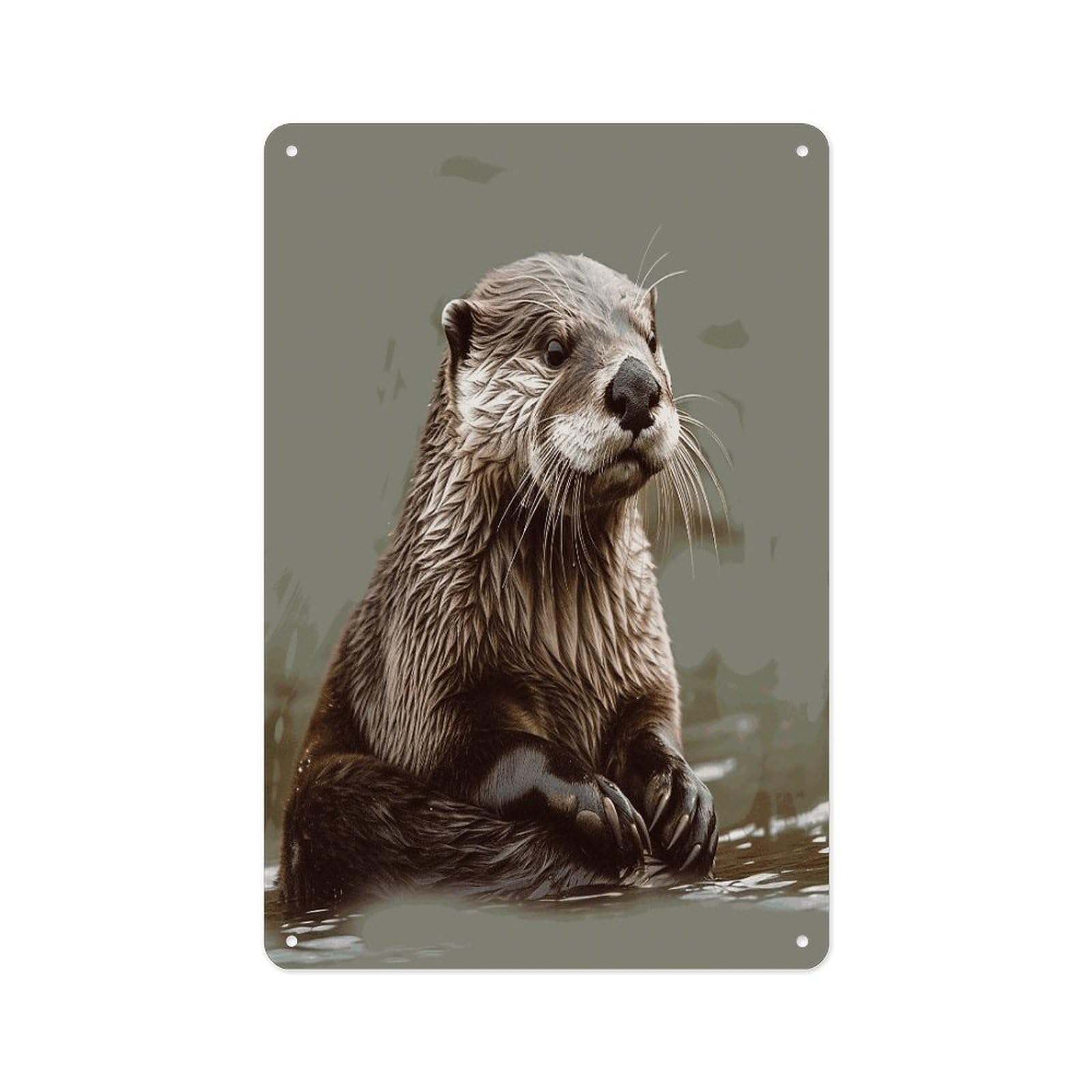 Fekiloot Style Otter Animal Wall Decor Metal Signs Tin Signs Poster