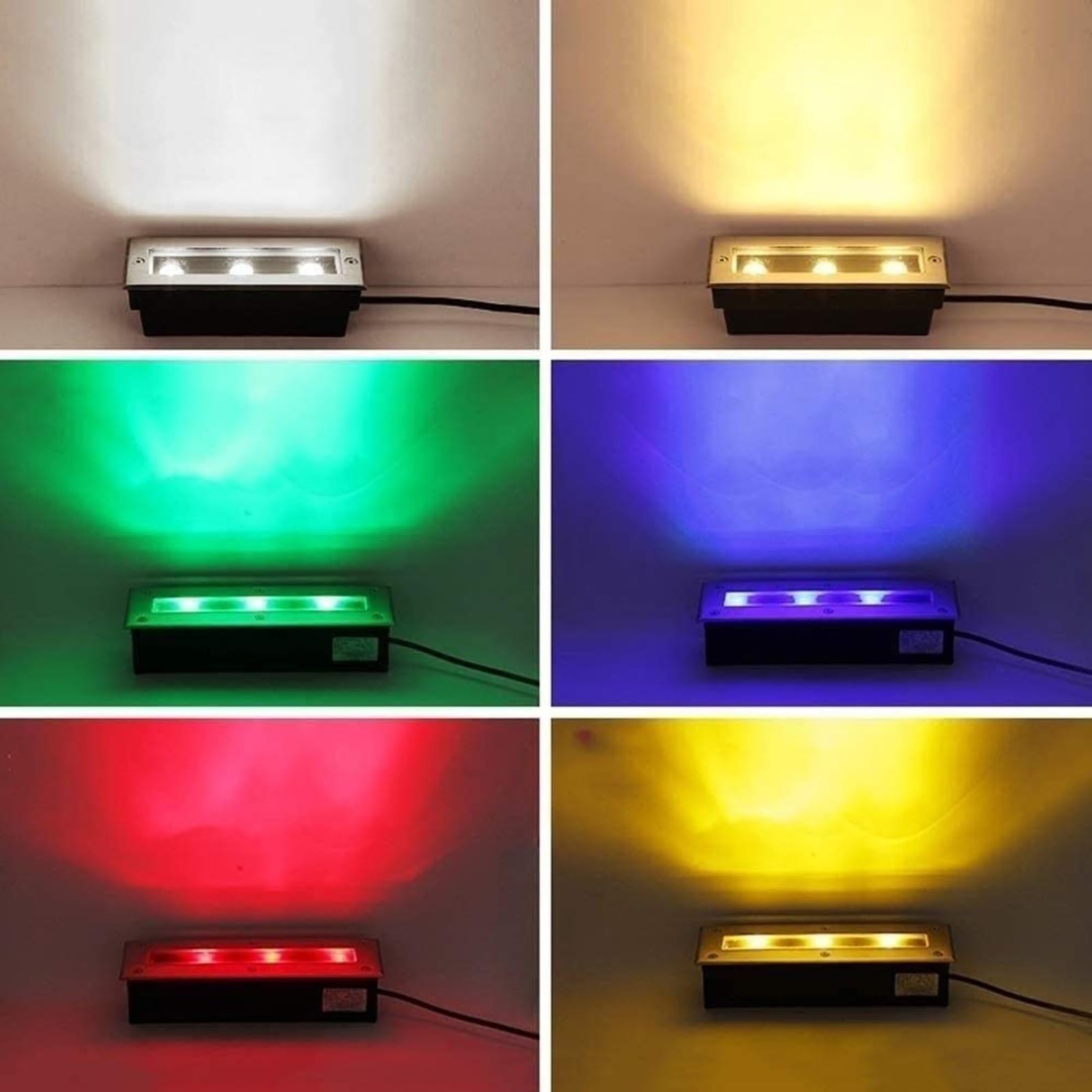 Luces LED Para Paisajismo - Luces Enterrada Para Exteriores, Foco LED Rectangular Empotrable En El Suelo De 85-265 V, Farola Impermeable IP65(Warm light,12W)