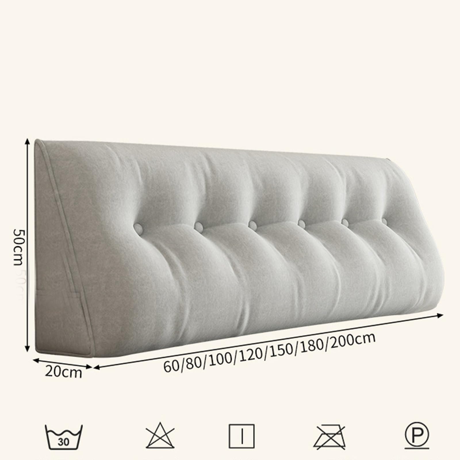 Duża trójkątna poduszka klinowa, na łóżko i sofę, miękka poduszka lędźwiowa, zdejmowana poduszka, oparcie zagłówka, idealna do czytania i relaksu (brązowa, 135 x 50 x 20 cm)