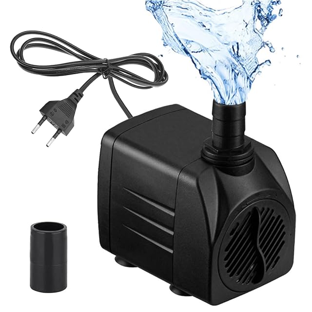 Bomba de acuario CAM2, bombas de agua mini (600 L/h, 10 W), bomba de fuente con cable de alimentación de 1,5 m