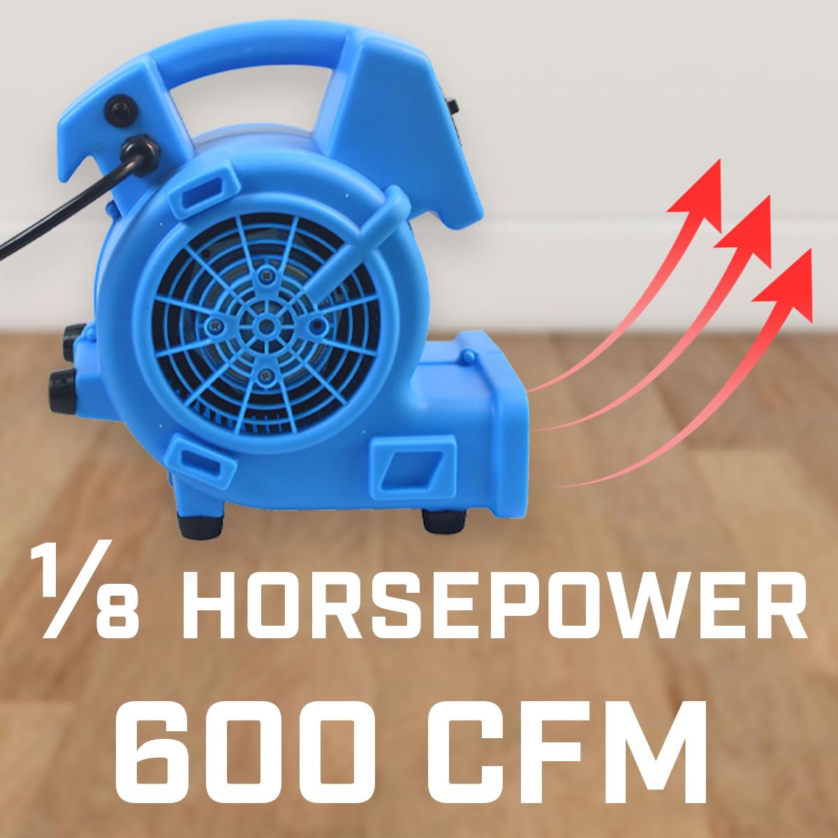 Wentylator podłogowy do suszarki dywanowej 1/8 HP 600 CFM o wysokiej wydajności do szybkiego suszenia