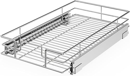ROOMTEC Organizador de gabinete extraíble (11 pulgadas de ancho x 18 pulgadas de profundidad), estantes deslizantes resistentes, cajones extraíbles