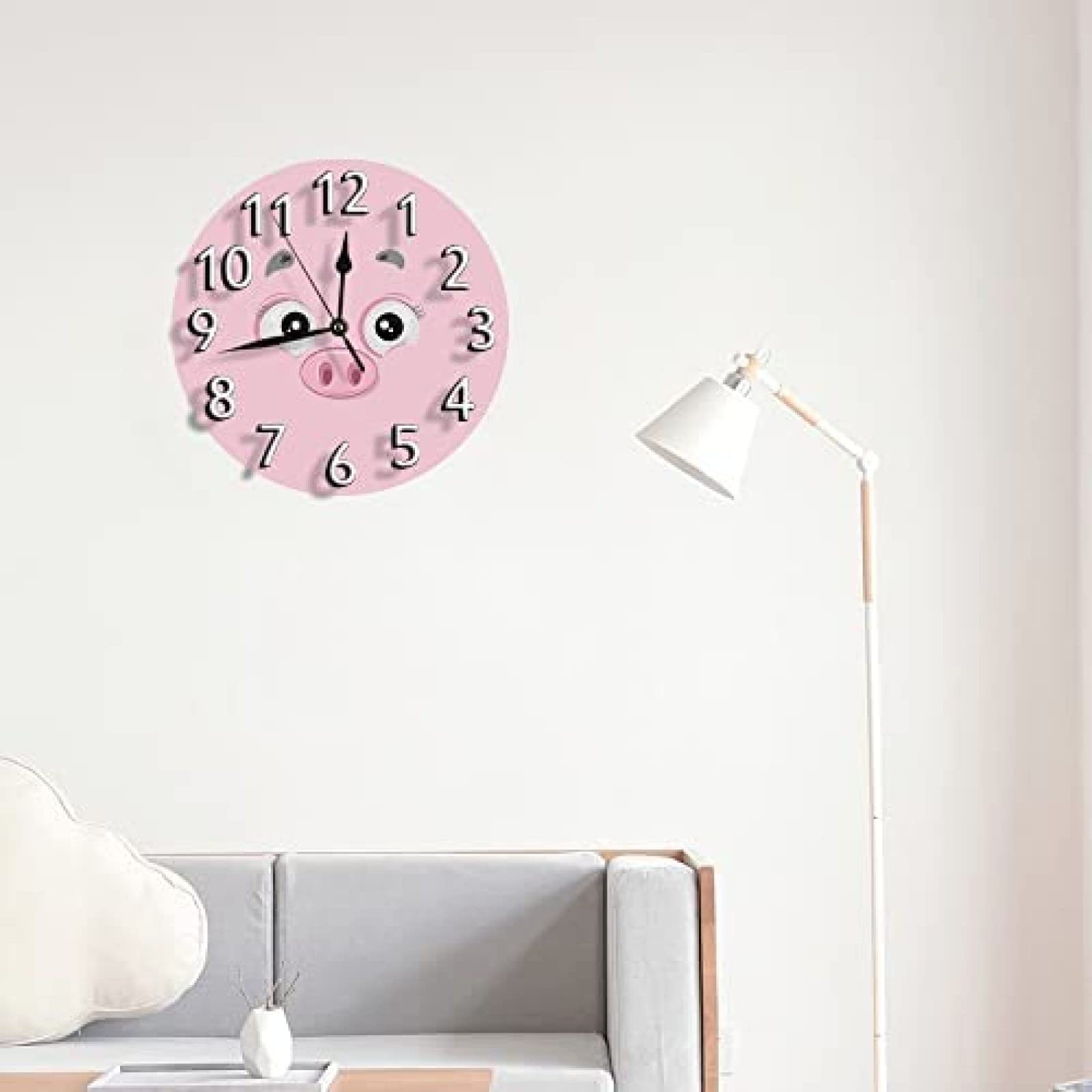 BEBUSINGOTO Orologio da parete in legno acrilico da 30 cm, silenzioso, senza ticchettio, per