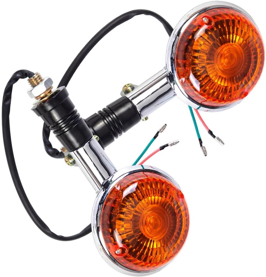 Motorcycle Turn Signals 12V, 2 Wires, Halogen Indicator Light for Yamaha V-MAX1200 /V-star/XVS400 XVS650 XVS1100/Virago/Road Star1600 1700 XV1600 XV1700 (Amber)