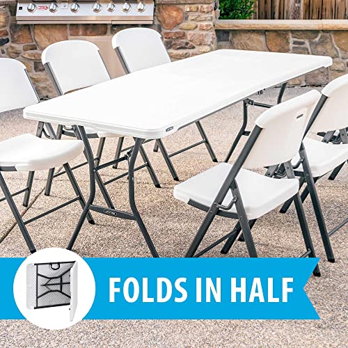 Lifetime 6-Foot Fold In Half Table, White Granite #TOP3