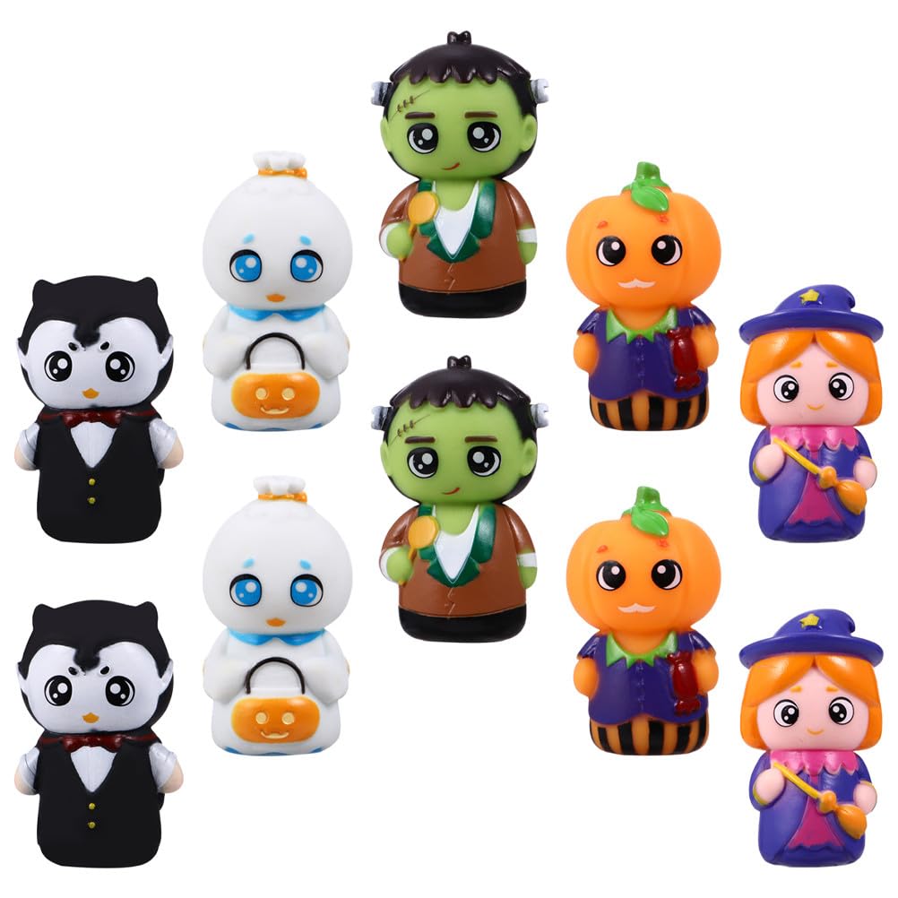 NUOBESTY 10-Piece Halloween Finger Puppets for Kids, Role Play Toy Set