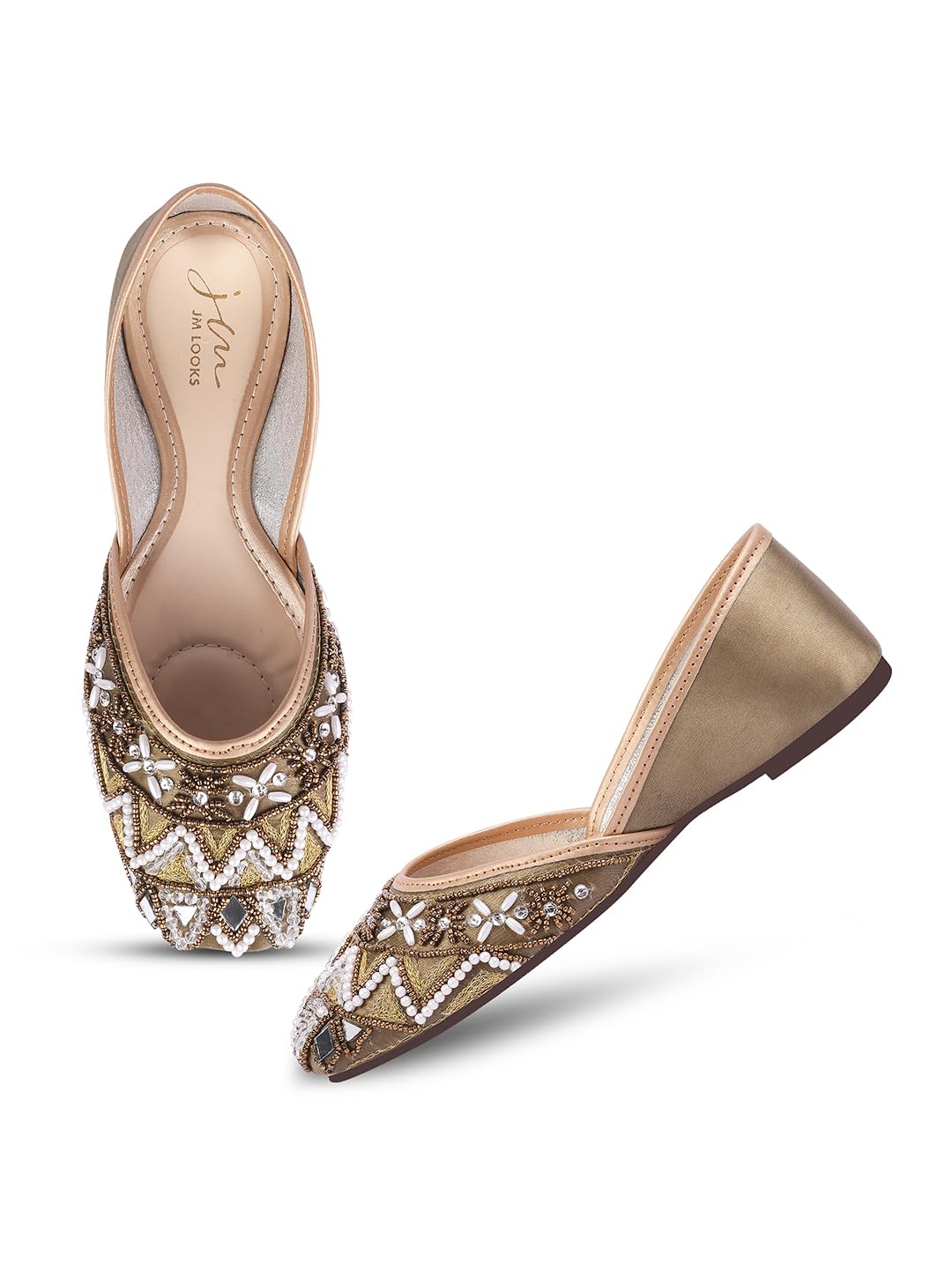 Stylish Embroidered Jutti For Women/Girls | Embellished Stone Work Jutti | Wedding Bellies | Women Ethnic Shoe Traditional Mojari | Kolhapuri/Jaipuri/Punjabi Jutties |