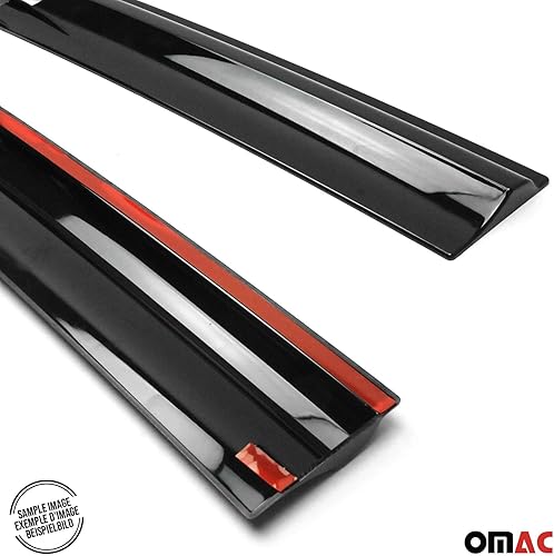 Miniatura 9 de OMAC Deflector protector de lluvia para visera de ventana RAM ProMaster 2014-2025 Humo 2 piezas