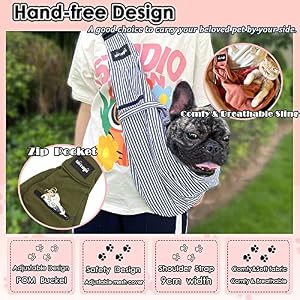 NATUYA Pet Dog Sling Carrier - Dog Sling with Net Bag for Carrier Dogs Cats-Hands Free Pet Bag-Buckle net Pocket pet Bag (Blue Strips) NATUYA Pet Dog Sling Carrier – Dog Sling with Net Bag for Carrier Dogs Cats-Hands Free Pet Bag-Buckle net Pocket pet Bag (Blue Strips)