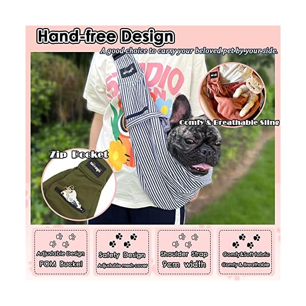 NATUYA-Pet-Dog-Sling-Carrier-Dog-Sling-with-Net-Bag-for-Carrier-Dogs-Cats-Hands-Free-Pet-Bag-Buckle-net-Pocket-pet-Bag Dog Sling with Net Bag
