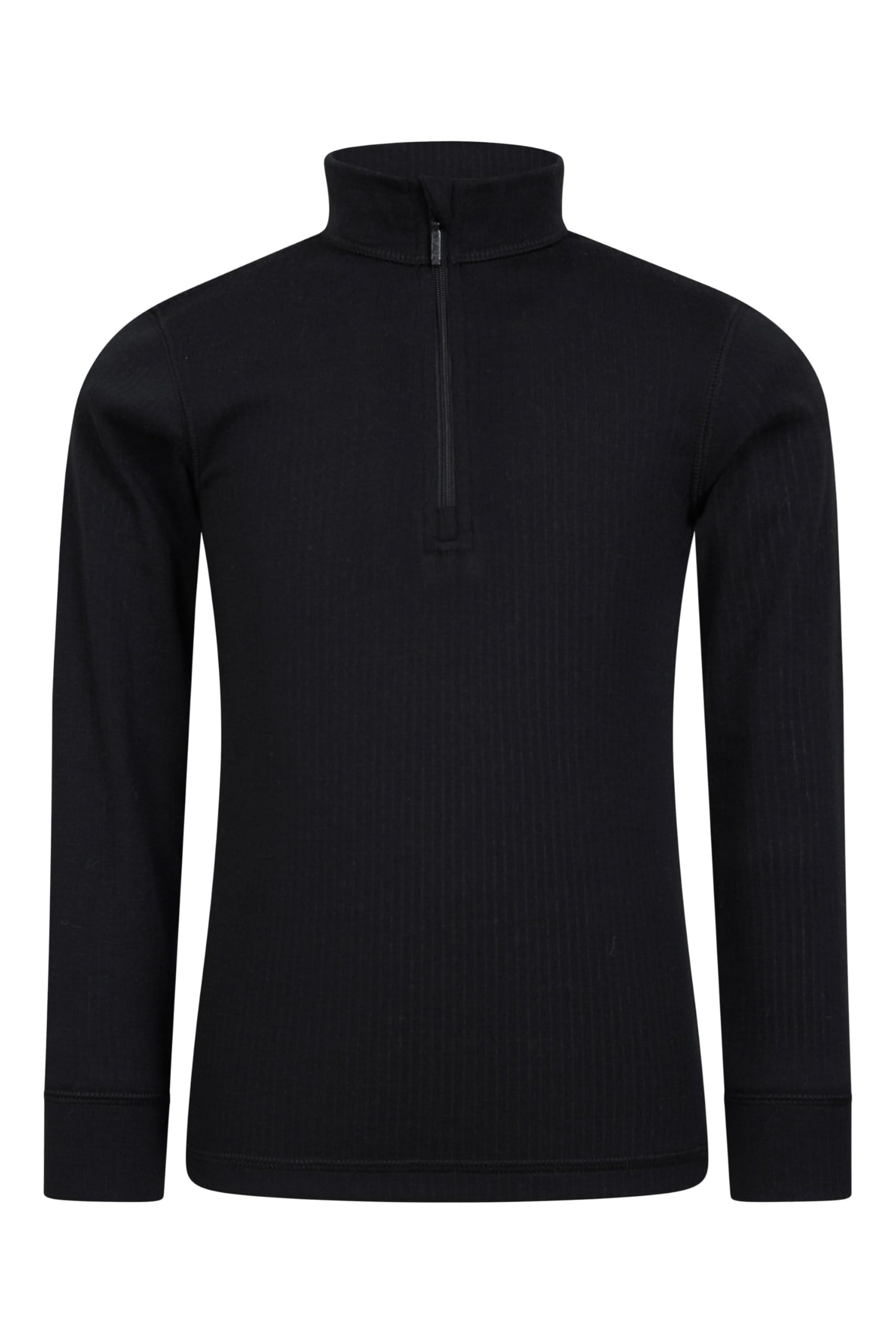 Talus Kids Zip Neck Base Layer Top - Black