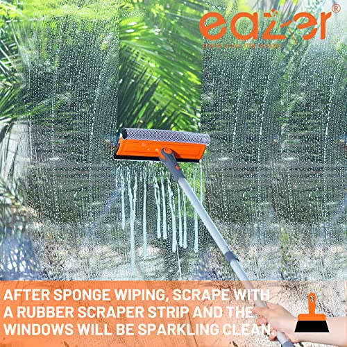 Eazer Window Squeegee Cleaning Kit, 2-In-1 Rotatable Car Squeegee For Window Cleaning, Window Washing Equipment Kit With Extension Pole (62In) For Shower/Windshield. Professional Window Cleaner Tool. #TOP4
