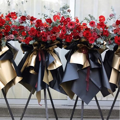 Miniatura 5 de XICHEN 20 suministros de ramo de floristería, manualidades, embalaje de regalo o embalaje de caja de regalo, película de perlas y flujo dorado de