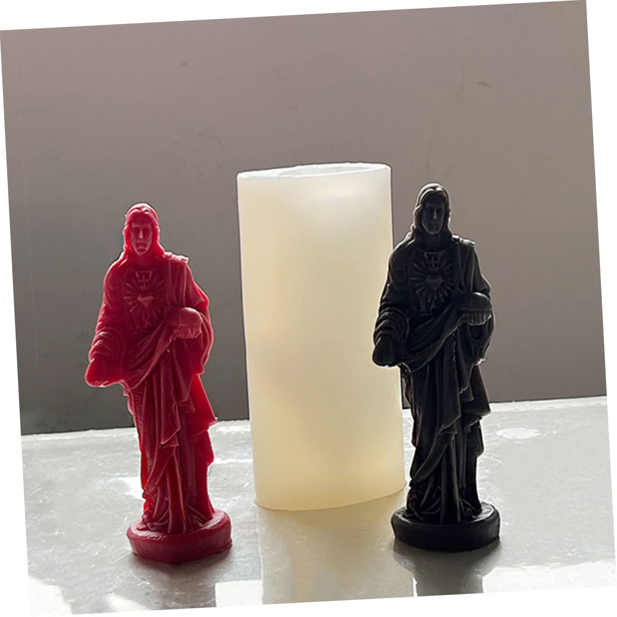 LALAFINA Silikonform Jesus Kerzenform Selbstgemacht Handgefertigte Form für Kerzen Gießen Hitzebeständig für Epoxid und Gusskerzen