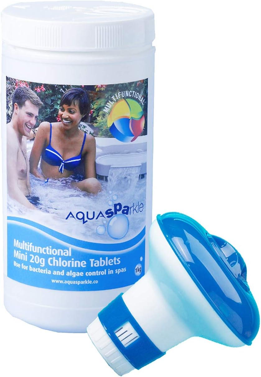 Floating Dispenser + 50 Ultimate Chlorine Tablets 20g Hot Tub Swimming Pool Spa