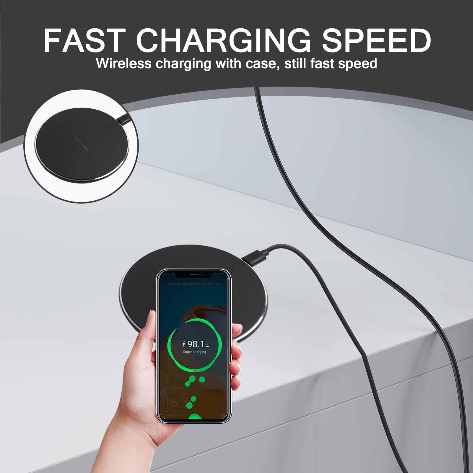 Chargeur Sans Fil Rapide Station Chargeur à Induction 15W Alliage D'aluminium Charge Sans Fil Pliable Station De Chargeurs Compatible Avec IPhone 13/12 /Pro/Pro Max/Mini