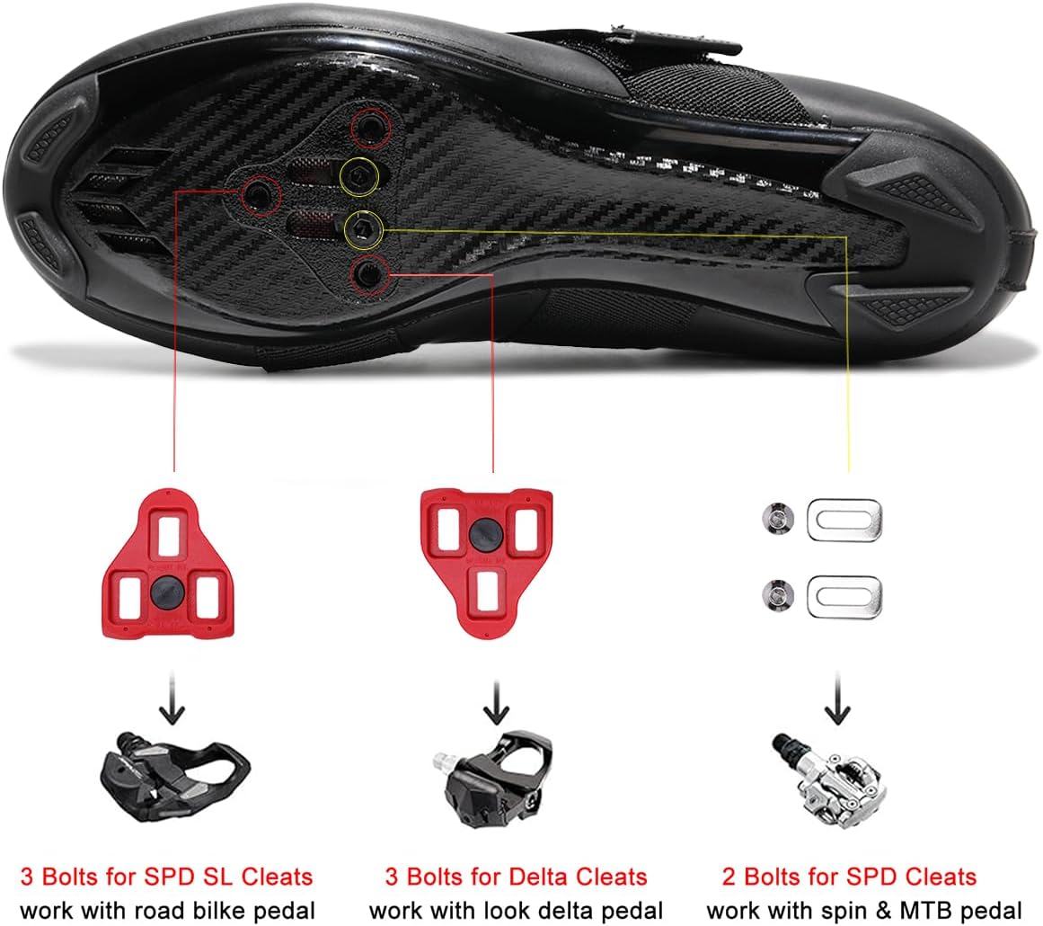 Women & Men Cycling Shoes Compatible with Peloton Bike Indoor Road Riding Biking Bike Shoes with Delta Cleats Included - Image 4