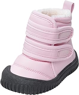 Botas de cano baixo com laço de gancho, botas de neve de tecido à prova d'água, sapatos de inverno para meninas e meninos, botas de balé infantil