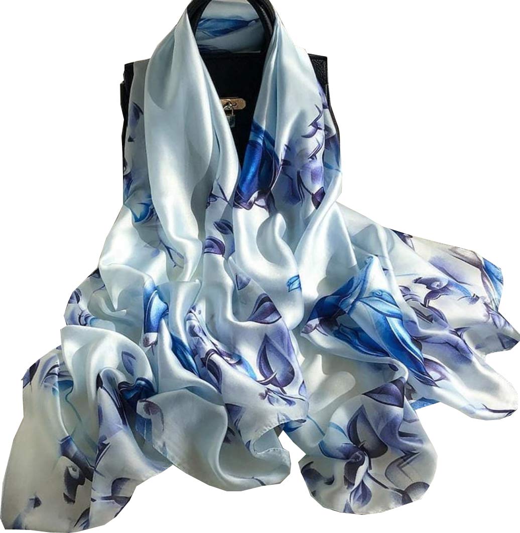 Elegant Silk Stole Scarf for Women Sky Blue in Colour 180 cm and 90 cm-image-47