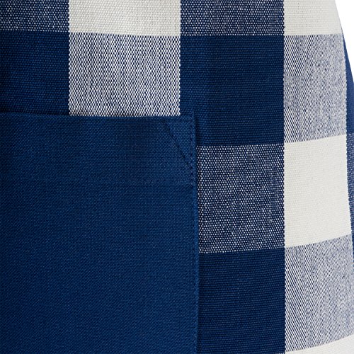 Dii Unisex Buffalo Check Kitchen Collection, Classic Farmhouse Chef Apron, One Size, Navy & Cream #TOP6