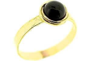 Onyx Stone Slim Gold Ring