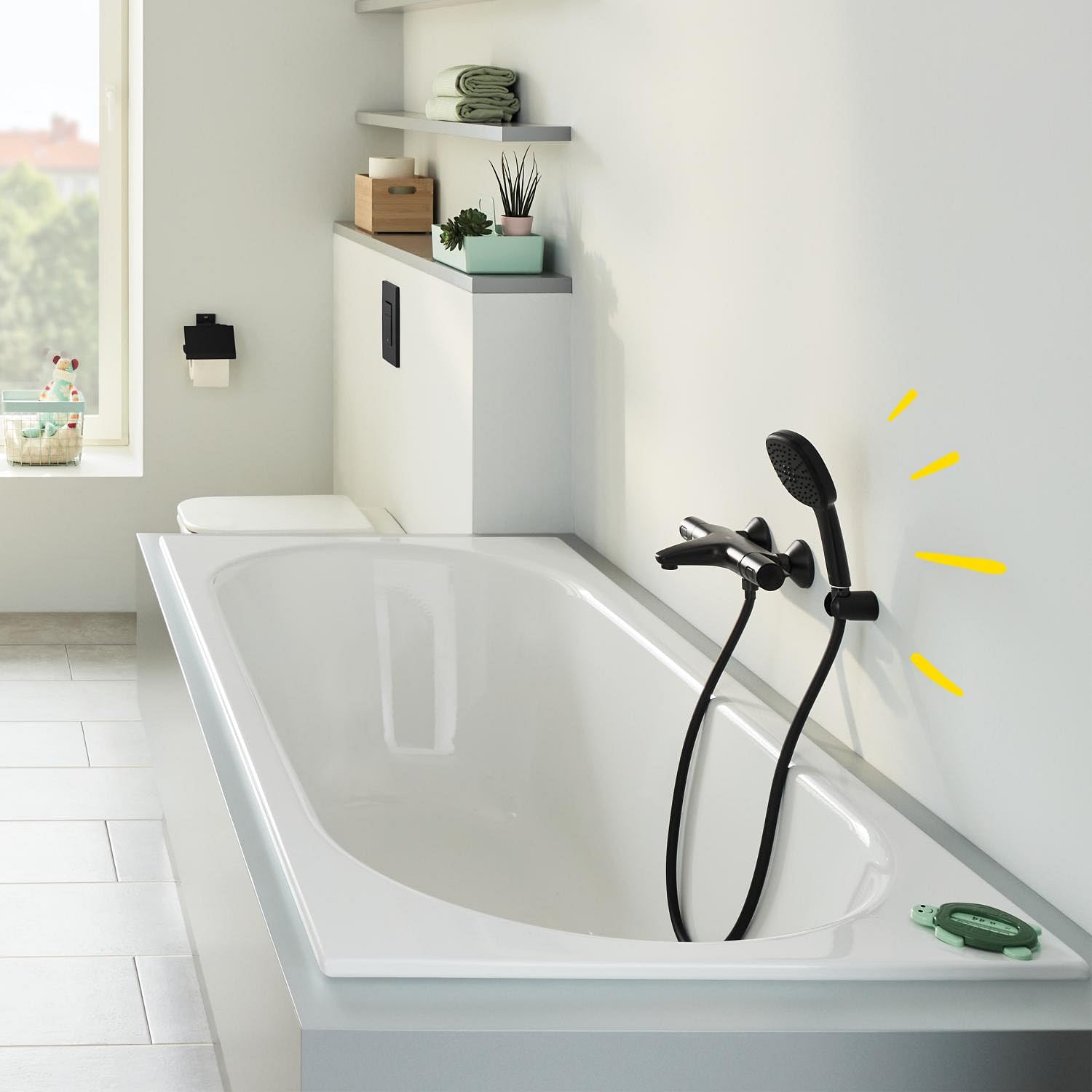 GROHE 1022162432 Precision Trend THM Bath Exp - Grifo termostático para bañera (1/2", color negro mate)