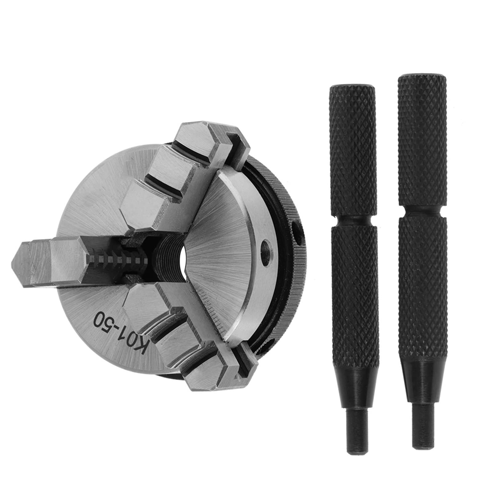 K01-50 Portabrocas de Torno de 2 Mini 3 Mordazas Portabrocas Giratorio Manual Autocentrante M14-1 Rosca