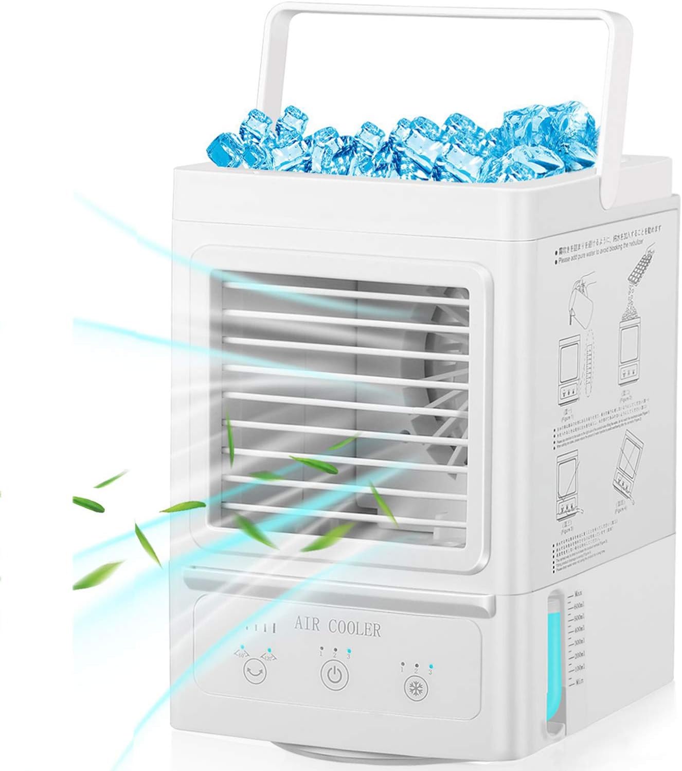 Portable Air Conditioner Fan, 5000mAh USB Rechargeable Battery Operated Personal Air Cooler