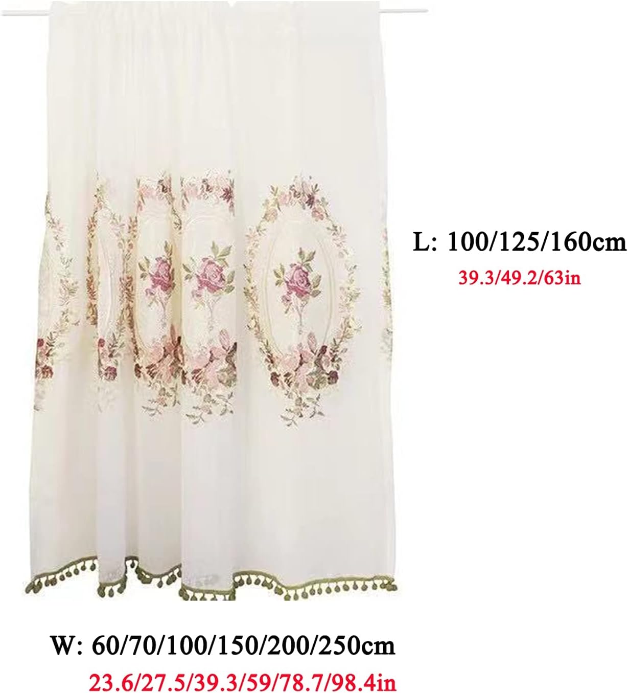 Kitchen Curtain Voile Cafe Curtain,Country Style Bistro Curtain,Modern Short Blinds Curtains Transparent Curtains Valance,Window Treatment Tiers Curtains for Living Room Bedroom Ki