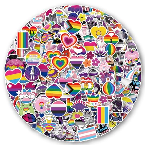 ZouAimiao 200 PCs LGBT Stickers, LGBTQ Rainbow Love Vinyl Stickers and Decals, Transman Laptop Water Bottle for Hydro Flask, Car,Planner,Skateboard, Kids, Toddlers, Adults, Holiday Gifts Stickers