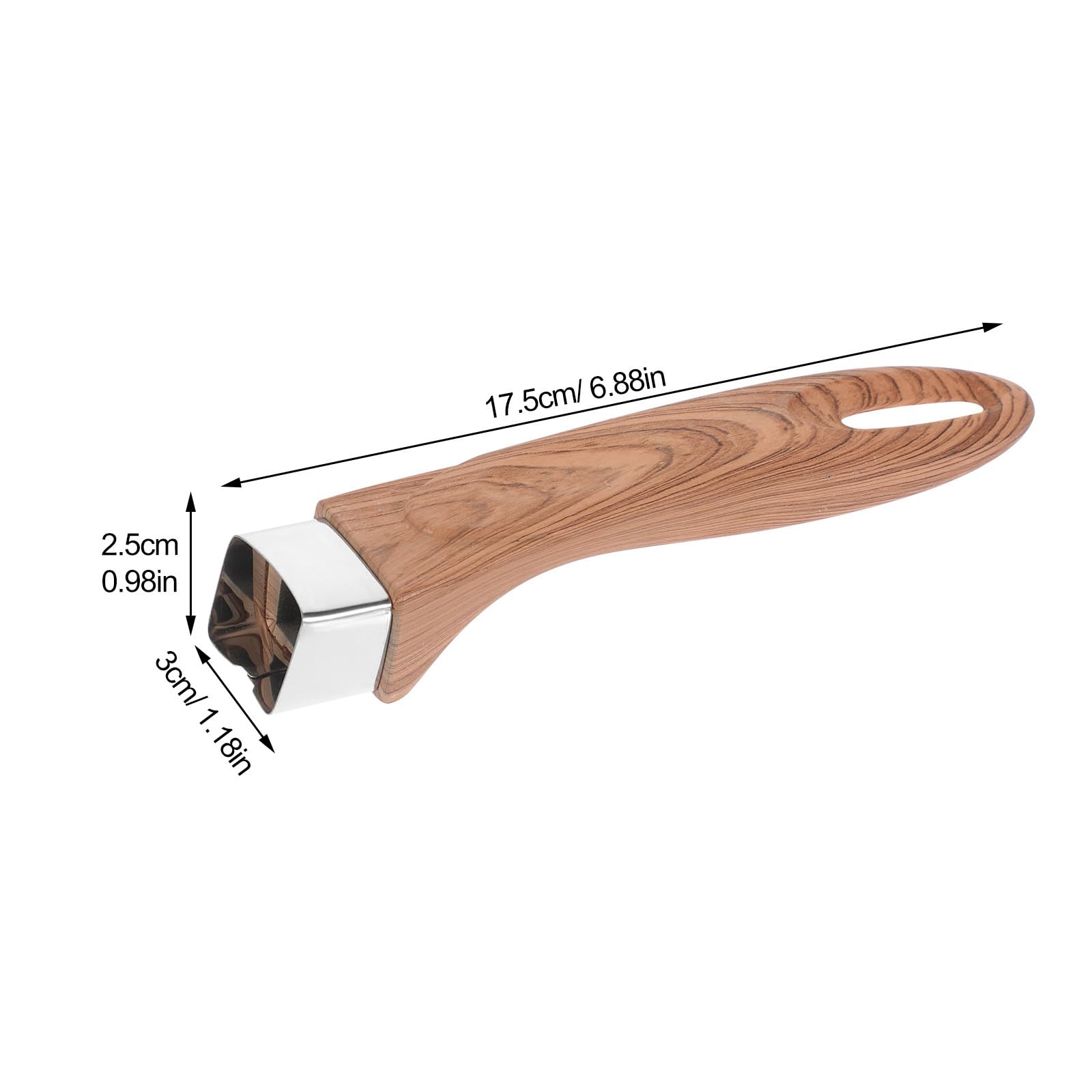 BETOOKY Manico di Ricambio per Pentola in Legno Effetto Naturale, Impugnatura Antiscottatura Termoisolante per Manico Padella e Bollilatte, Sostituzione Maniglia Multifunzionale