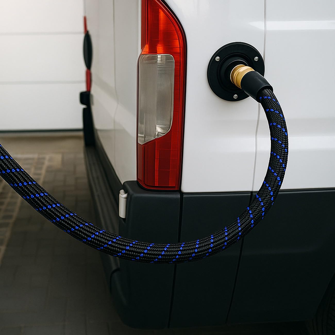 Semptec Urban Survival Technology Camping-Ausrüstung: Dehnbarer Druckwasserschlauch mit Klickverbinder, 5 bis 10 m (Wasserschlauch für Wohnmobile, Wasserschlauch für Wasseranschluss)