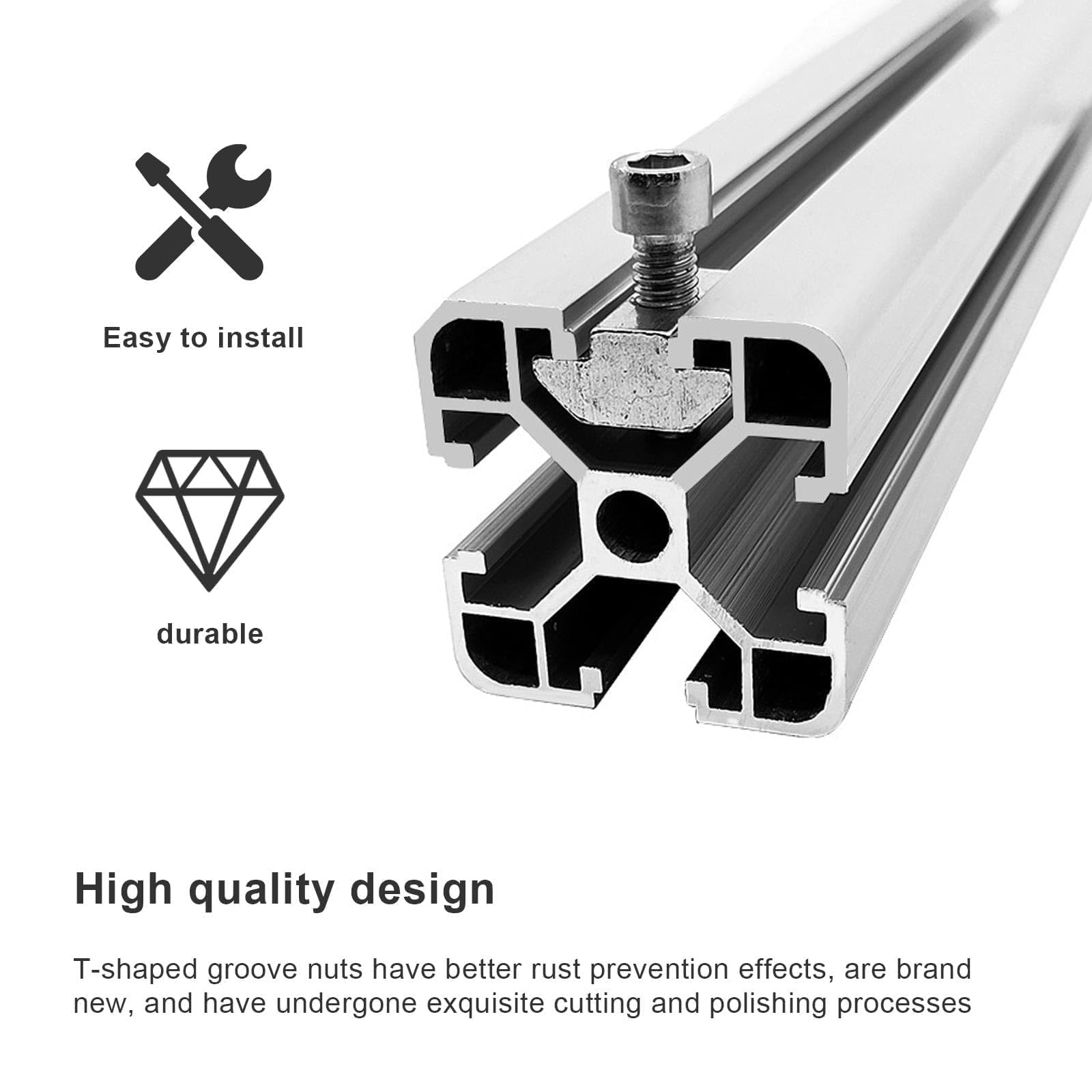 40 Pezzi Dado Scorrevole M6, Kit di Fissaggio per Profilo Alluminio 30x30, Macchine CNC e 3D Stampanti