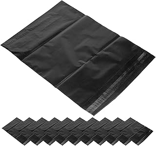 NUOBESTY Malas Expressas Malas Diretas Poli 100 Peças 25X35 Cm Bolsas Grandes Para Roupas Pequenas Empresas Malas Grossas Com Autoadesivo E Sacos Grandes À Prova De Rasgo Preto