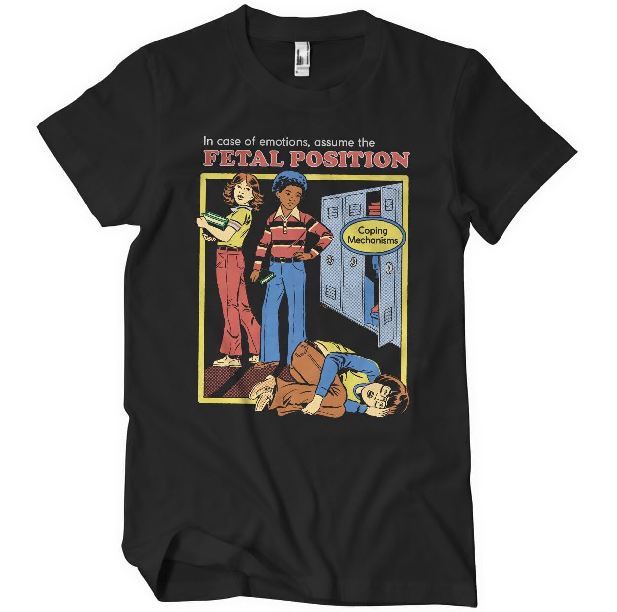 Steven Rhodes Officially Licensed The Fetal Position Mens T-Shirt (Black), Small