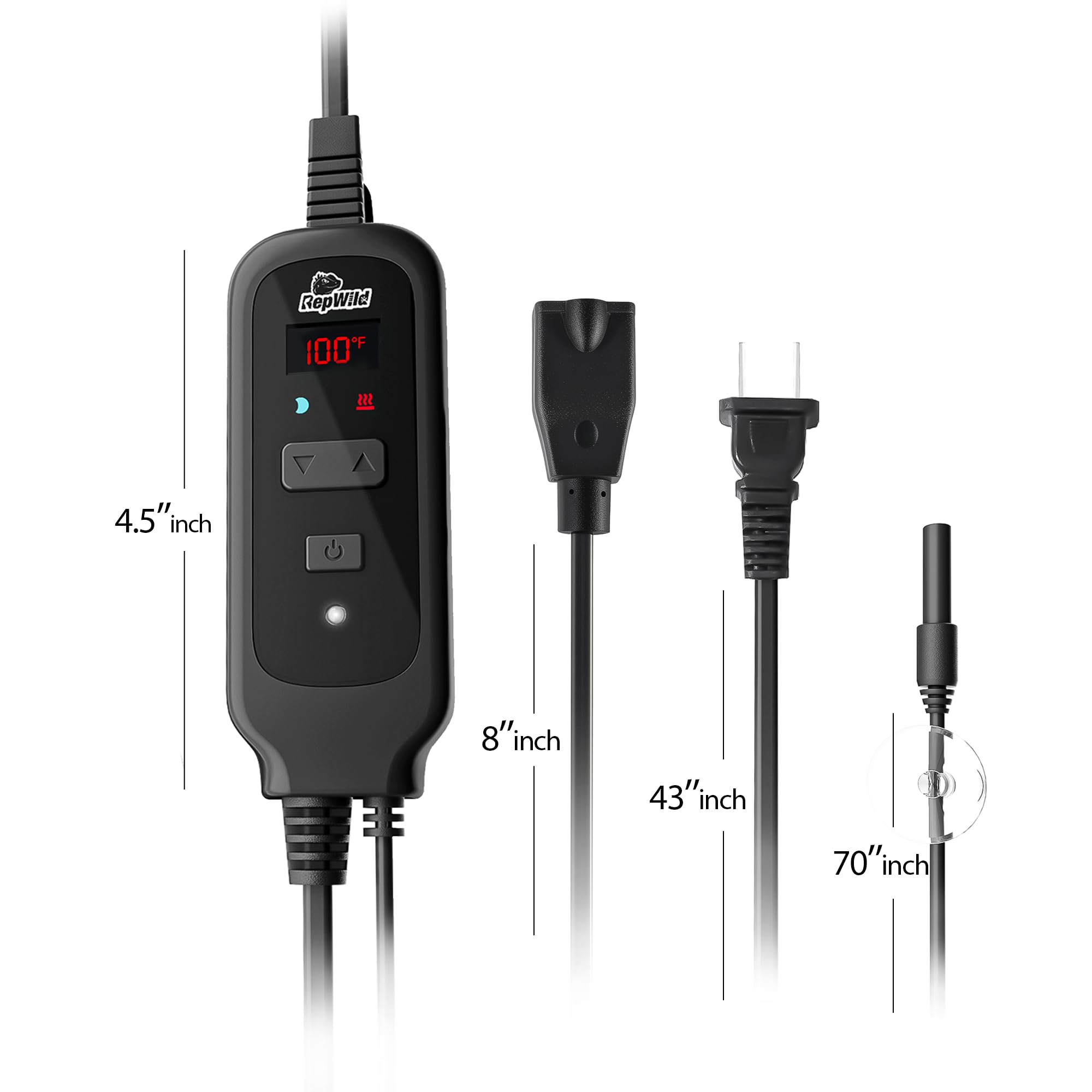 Termostato térmico para reptiles, almohadilla de calefacción para reptiles, termostato, termostato digital, dispositivo de calefacción conectable, almohadilla térmica impermeable para reptiles