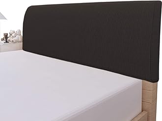 Easy-Going Stretch Bed Headboard Cover,Small Square Jacquard Headboard Slipcover, Dustproof Bed Head Cover for Bedroom (King,Chocolate)