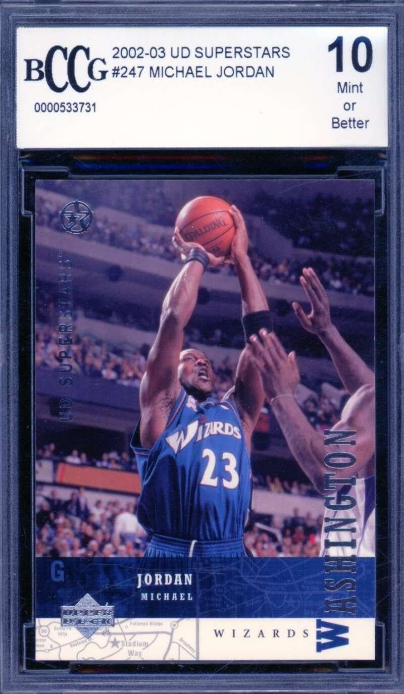 Michael Jordan Card 2002-03 UD Superstars #247 BGS BCCG 10 - Unsigned Basketball Cards