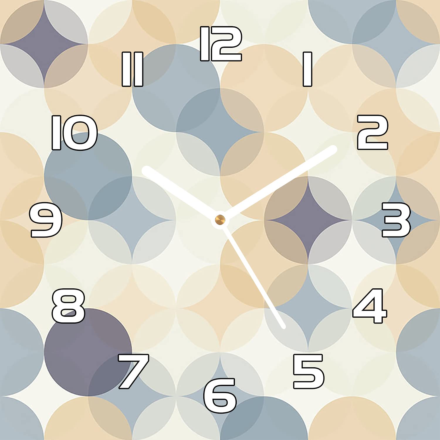 Horloge en verre silencieuse Coloray 30x30 cm pour supprimer le tic-tac du salon