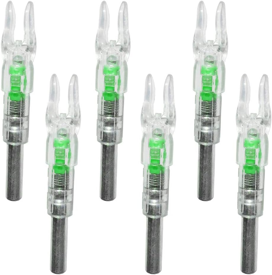 G-Archery New Nocks for Arrows with .244 Inside Diameter Nock Turn on Automatically When Shot,6 Pack Green