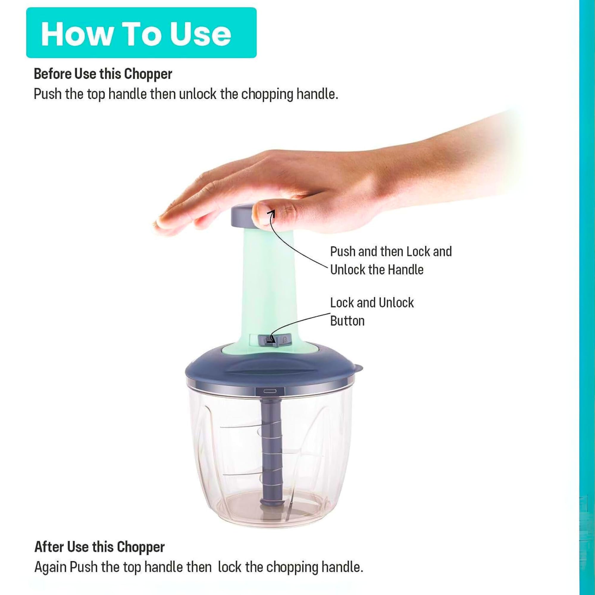 Frabble Kitchen Vegetable Chopper - Easy Push Manual Slicer -8 Frabble Kitchen Vegetable Chopper - Easy Push Manual Slicer -8