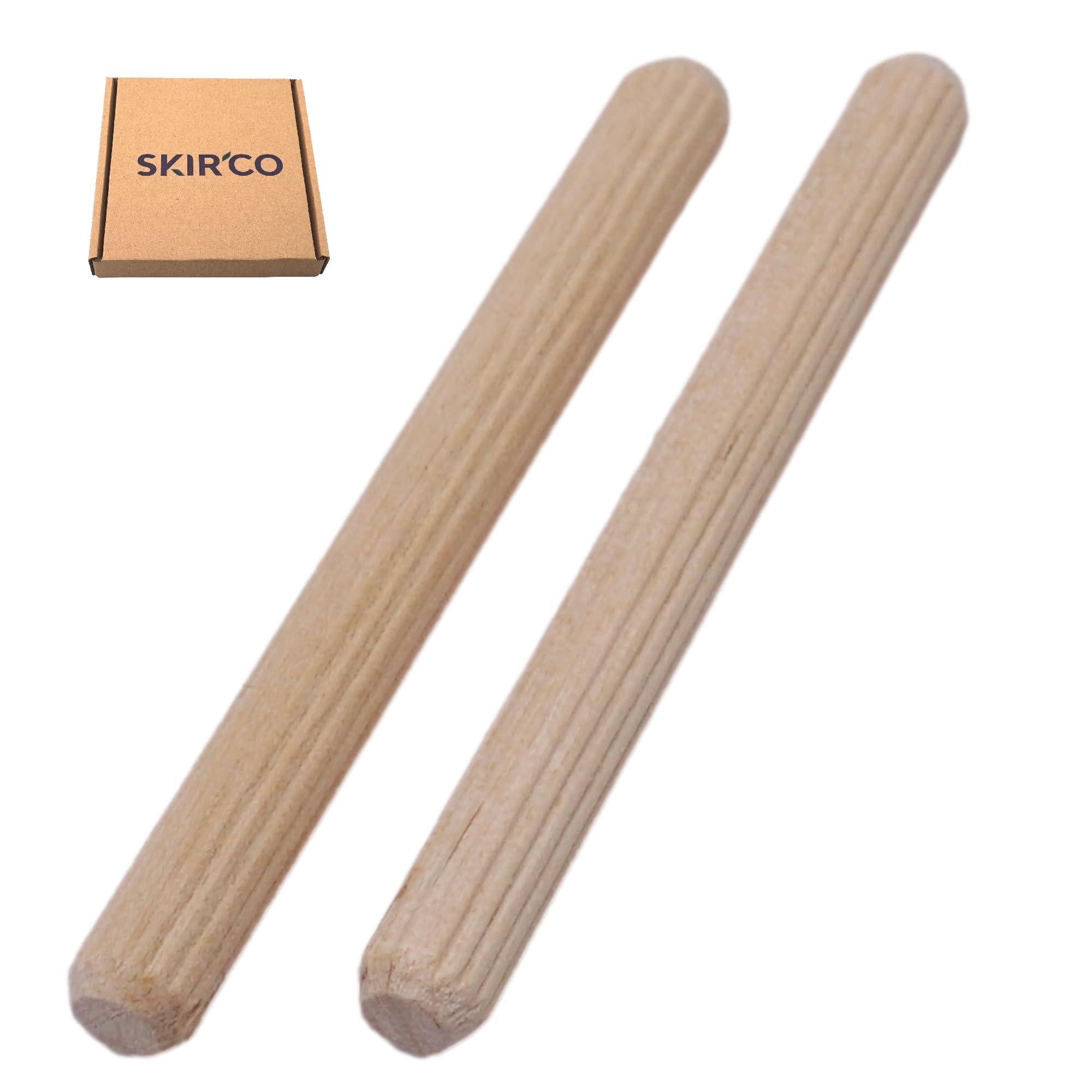 SKIR'CO (50 pcs) Wooden Dowels 6 x 60 mm, Grooved Wood Plugs, Ribbed Pins for Furniture Grooved Dowels - Image 2