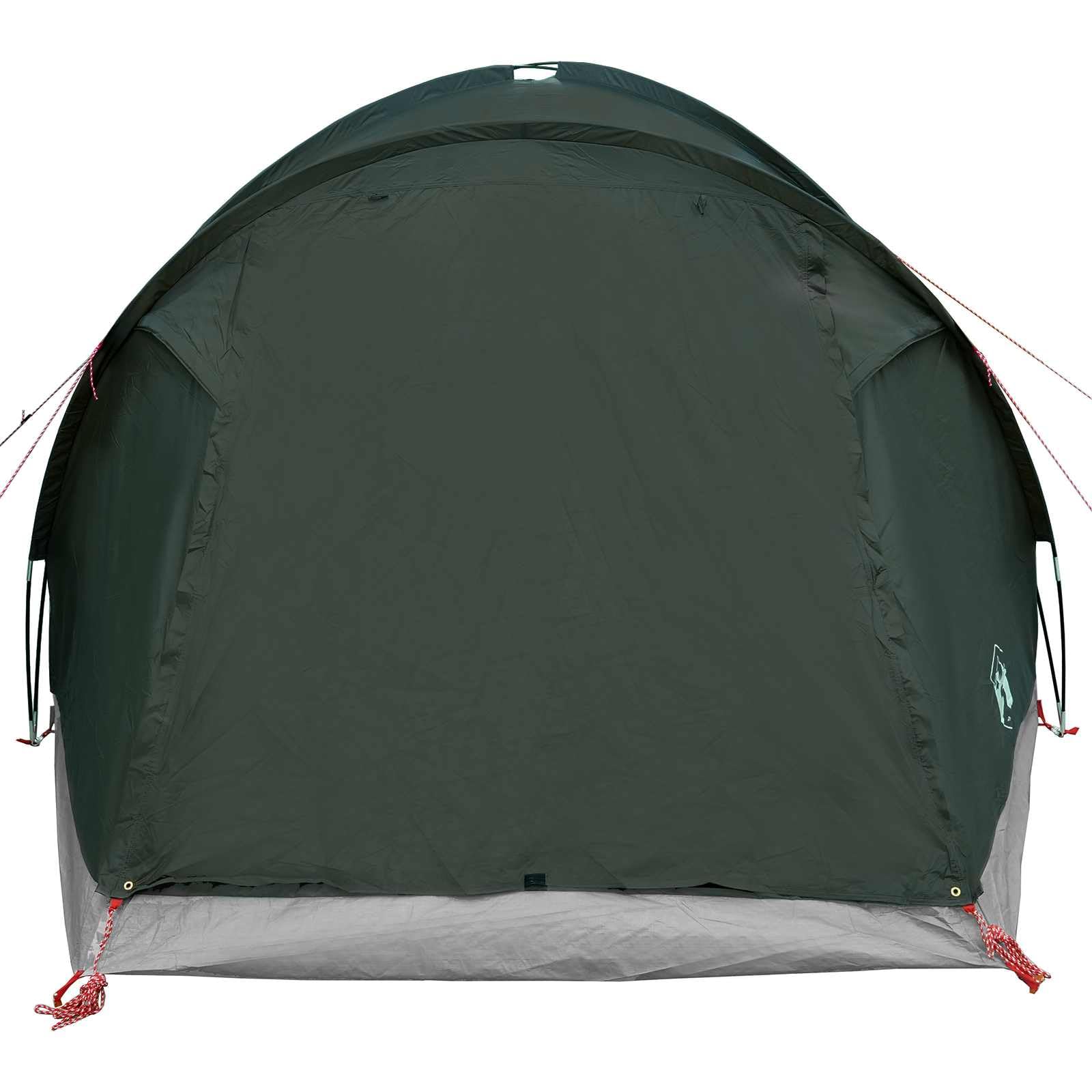 Tente de cabane avec toit vert militaire 4 personnes polyester et acier 398 x 260 x 177 cm imperméable avec porte zippée et housse de pluie pour camping vacances en famille