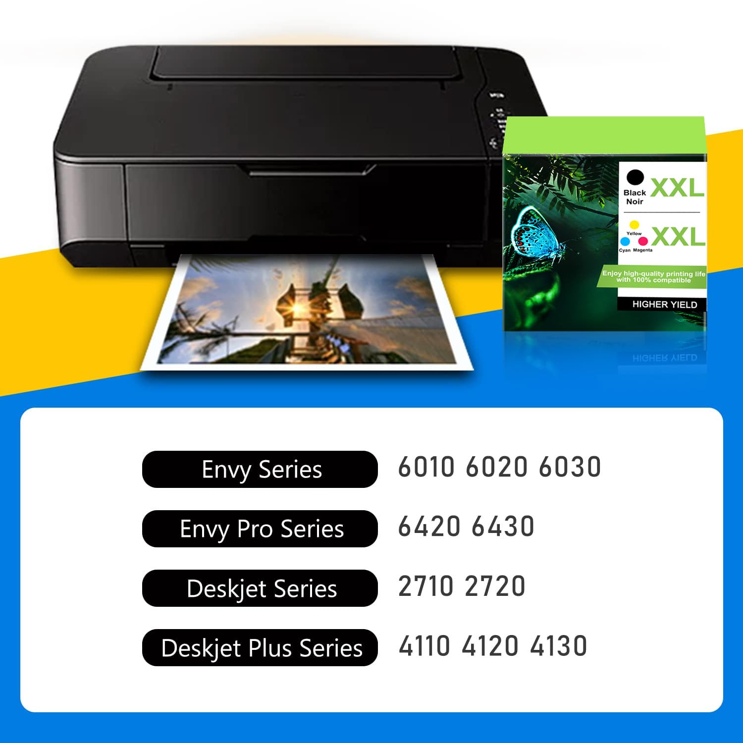 CRTBOTW Regenerowany 305XL 305XL do HP 305 XL wkład atramentowy Combo Pack do HP 305 wkłady atramentowe do DeskJet 2710 2720 DeskJet Plus 4100 4130 Envy 6010 6030 Envy Pro 6420 6430 (czarny i kolorowy)