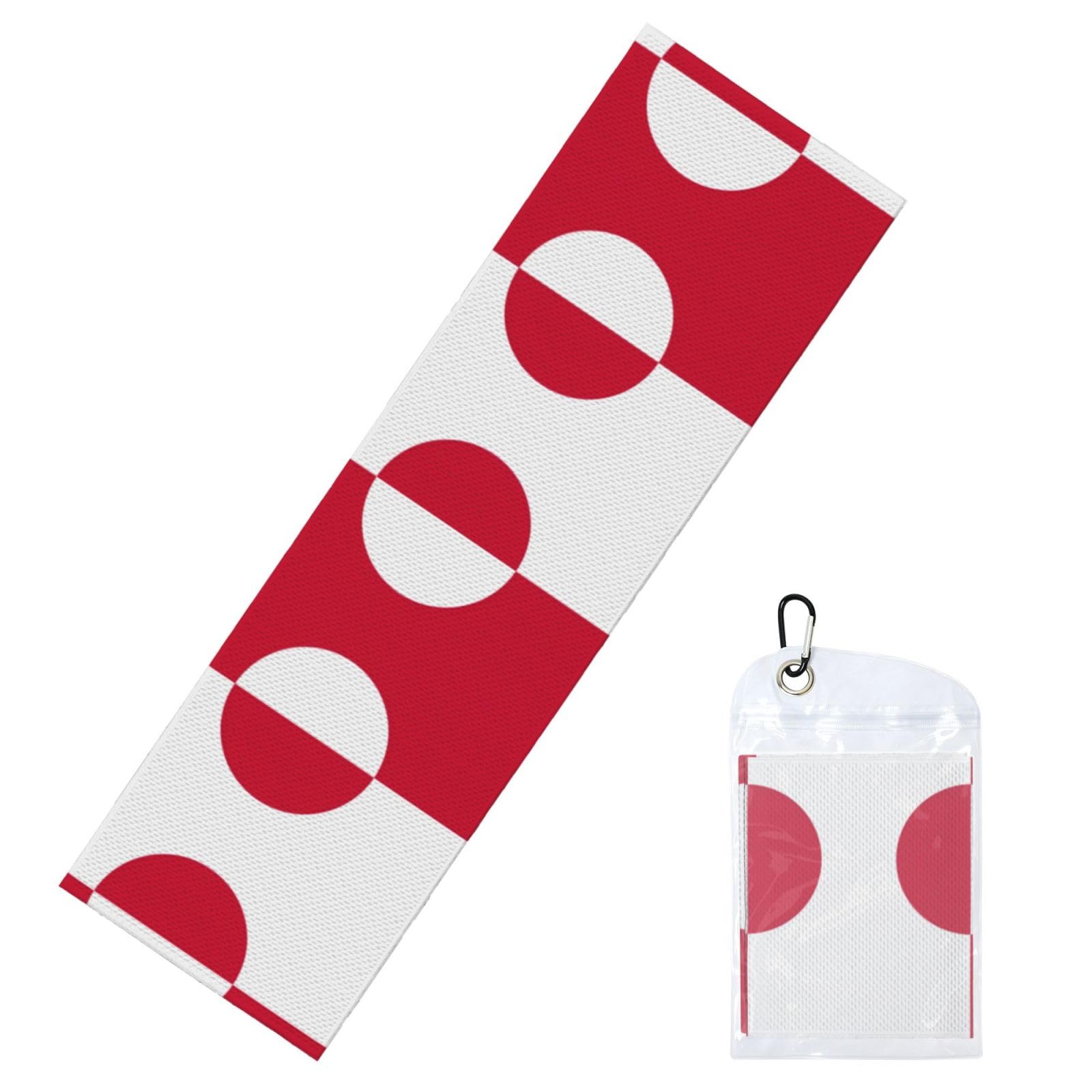 HGIUYDRD Greenland flag Print Cooling Sports Towel with PVC Carry Bag for Gym, Beach, Golf and World Cup Events