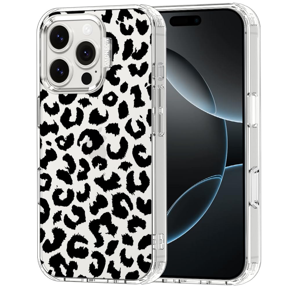 MOSNOVO Case for iPhone 16 Pro, [Buffertech 6.6ft Military-Grade Drop Protection] [Anti Peel Off Tech] Clear TPU Bumper Phone Case Cover Design -