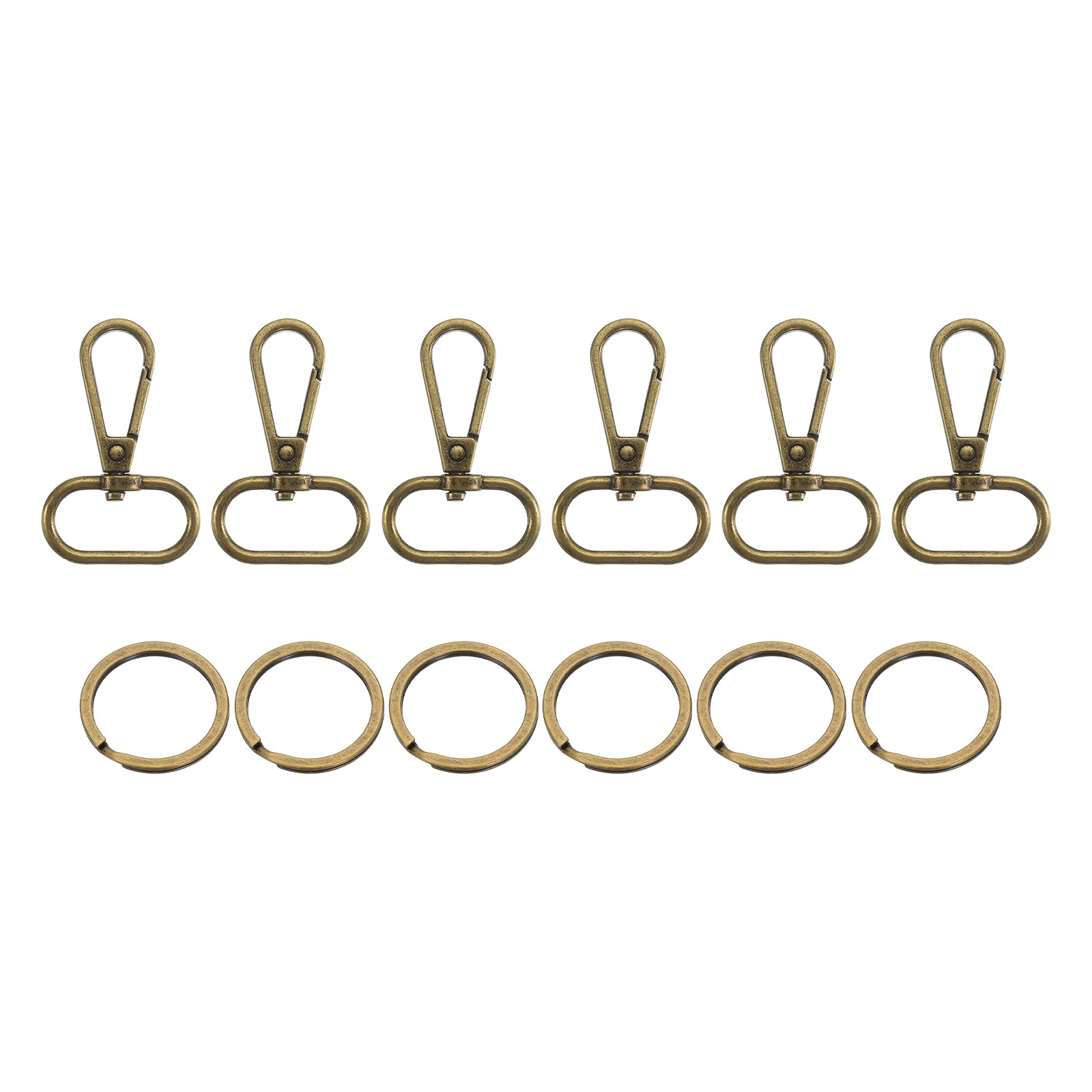 sourcing map 12 Pcs Swivel Clasp Hook, 0.98" Purse Snap Clasps Detachable for Bag, Bronze